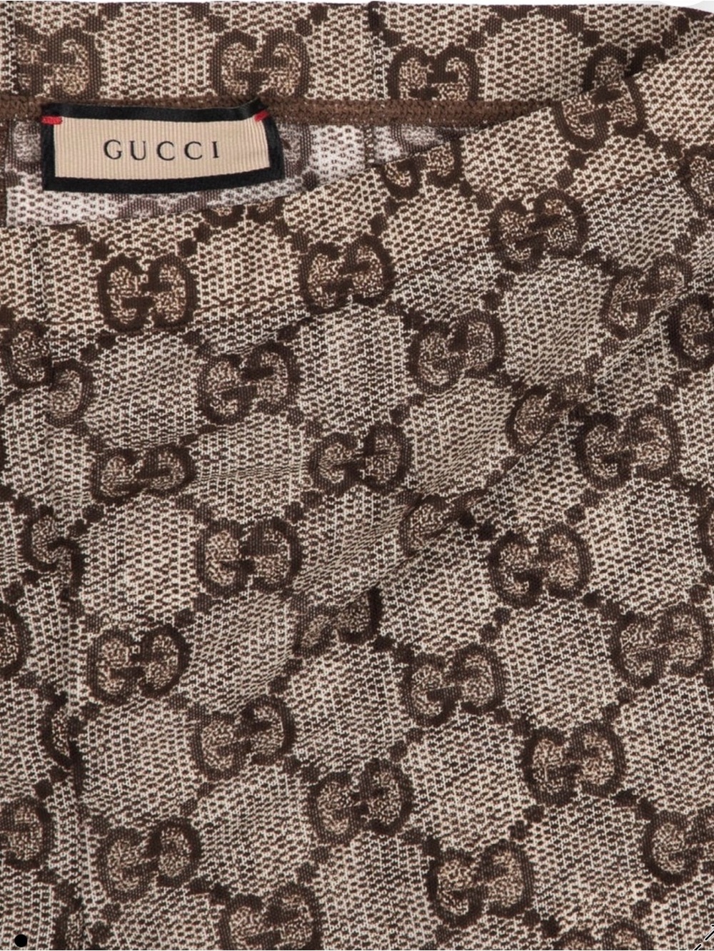 Gucci brown logo tights